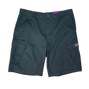 UnionBay Cargo Shorts Mens 40 Navy Blue Multi Flap Pockets Stretch Cotton Blend